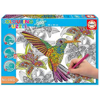 Educa 300 Parça Puzzle Humming Bird (Boyamalı Puzzle)
