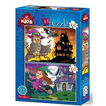 Art Kids 2x-100 Parça Baykuş ve Tatlı Cadı Çocuk Puzzle