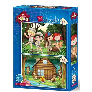 Art Kids 2x100 Parça İzci Kampı Çocuk Puzzle