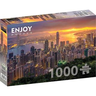 Enjoy 1000 Parça Hong Kong da Gün Batımı Puzzle