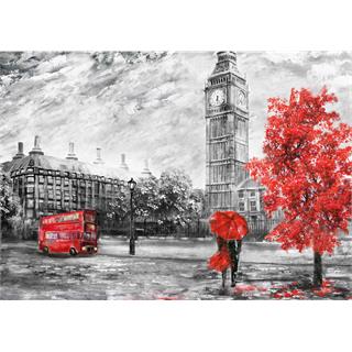 CarettaPuzzle® Kırmızı Şemsiyeli Sevgililer 1000 Parça Puzzle
